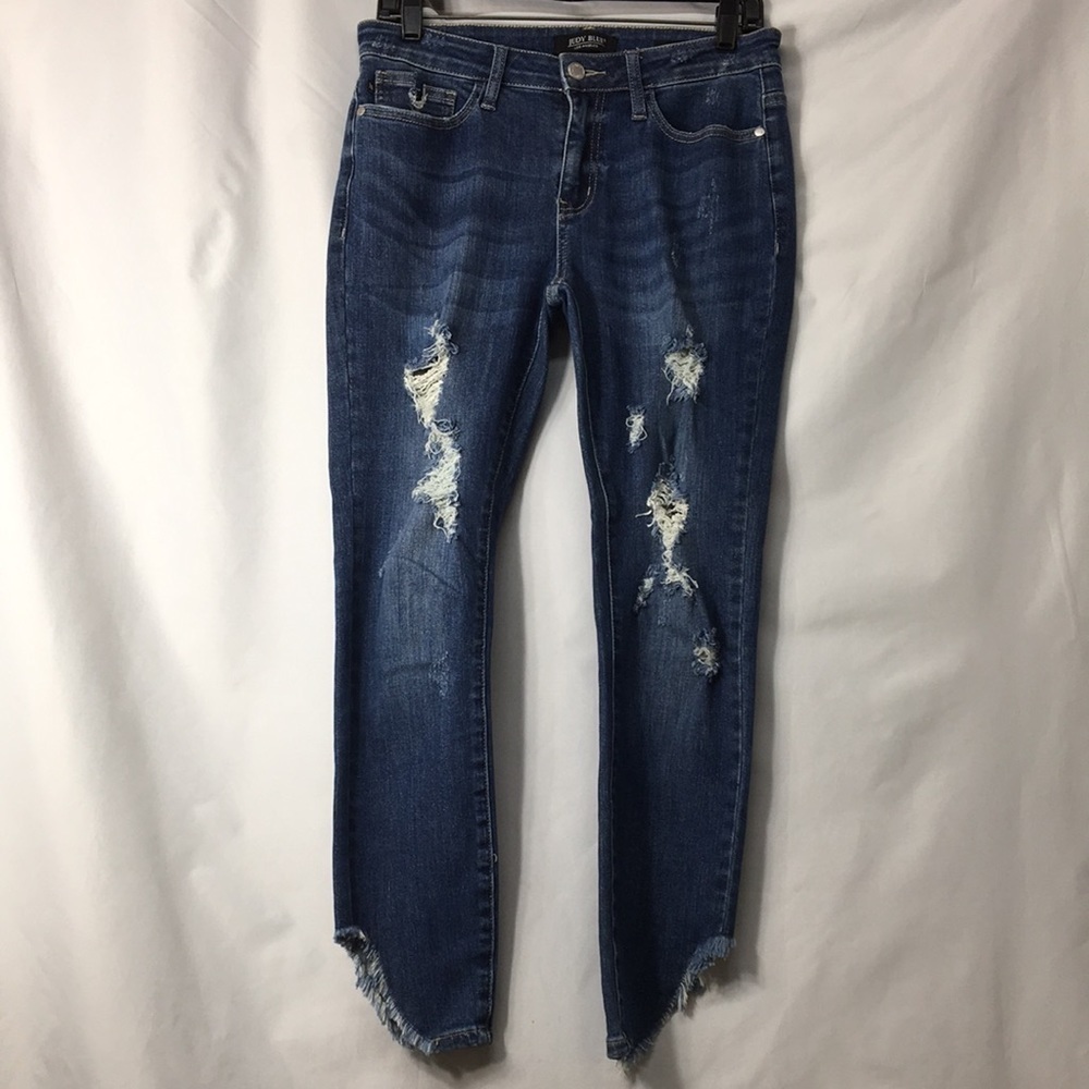 Judy Blue Women’s Skinny Fit Distressed Blue Jeans Size 7 Like-NEW Condition